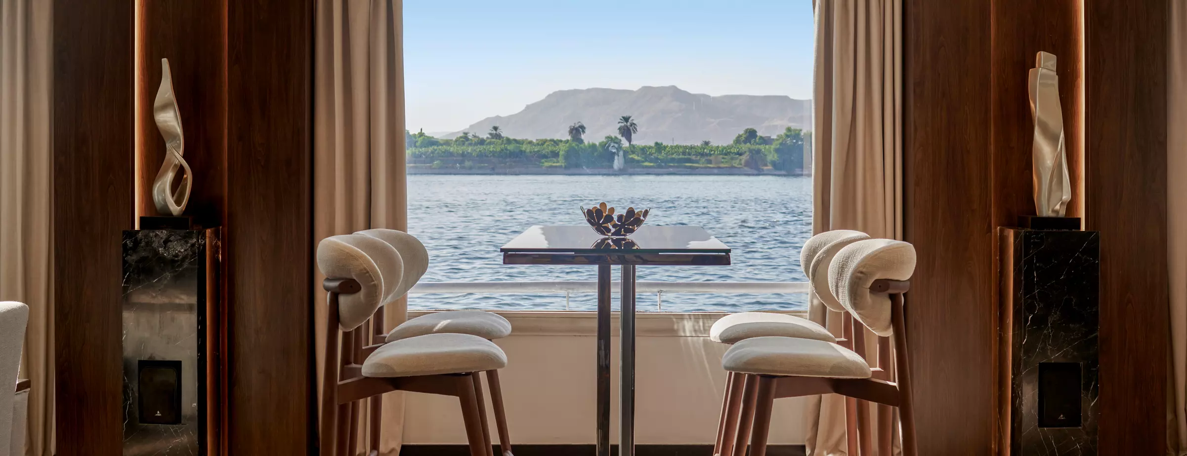 Lounge aboard the Mövenpick MS Royal Lily Nile cruise